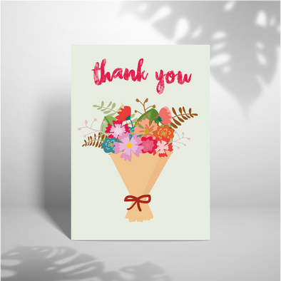 Thank You Floral - A5 Greeting Card (Blank)