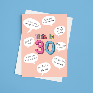 Copy of This Is 30 (for her) - A5 Birthday Card