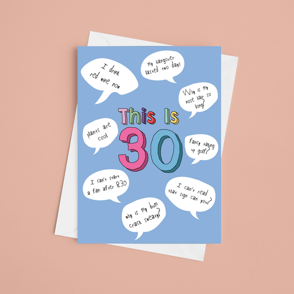 This is 30 (for him) - A5 Birthday Card (Blank)