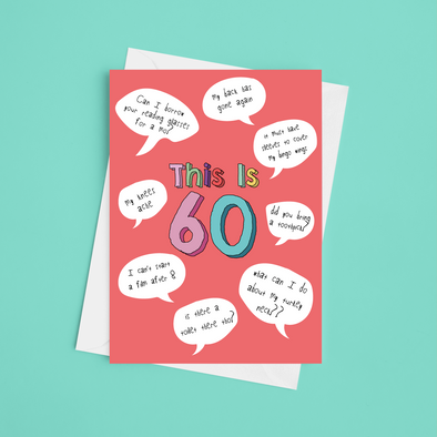 This is 60 For Her Birthday - A5 Greeting Card