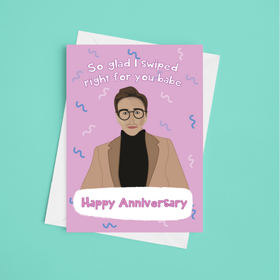 Tinder Swindler - Happy Anniversary - A5 Greeting Card (Blank)