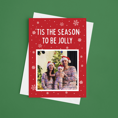 Personalise Your Own Christmas Card Red - Pack of 5 A5 Greeting Cards