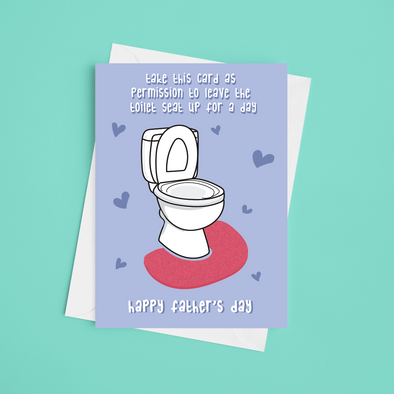 Permission To Leave The Toilet Seat Up -Greeting Card (Wholesale)