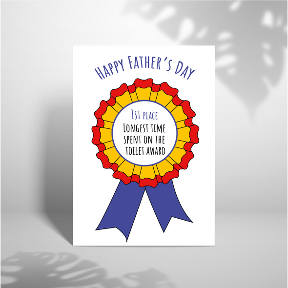 Toilet Award Father's Day - A5 Greeting Card (Blank)