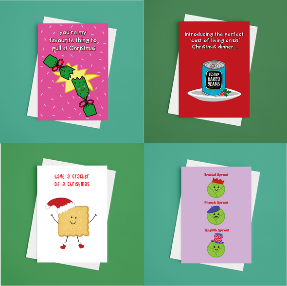 Pack of 8 A5 Christmas Cards - 2 per Design