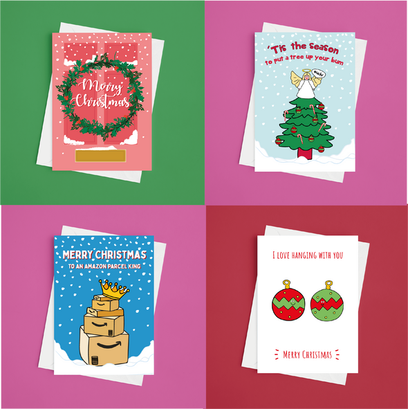 Pack of 8 A5 Christmas Cards - 2 per Design