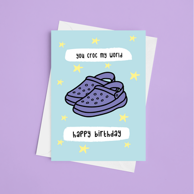 You Croc My World Happy Birthday - A5 Greeting Card (Blank)