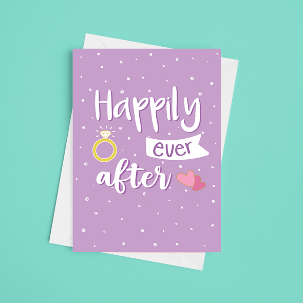 Happily Ever After - A5 Wedding Card (Blank)
