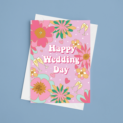 Happy Wedding Day - A5 Wedding Card (Blank)