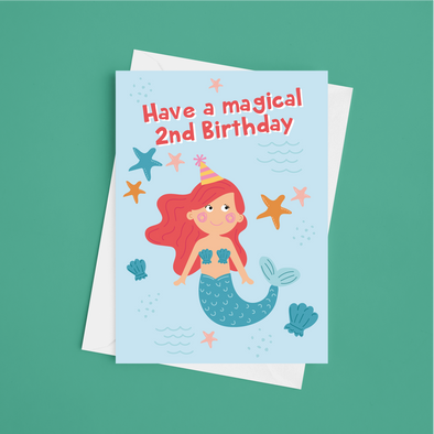 Ocean Magic 2nd Birthday - A5 Greeting Card