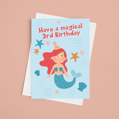 Ocean Magic 3rd Birthday - A5 Greeting Card (Blank)