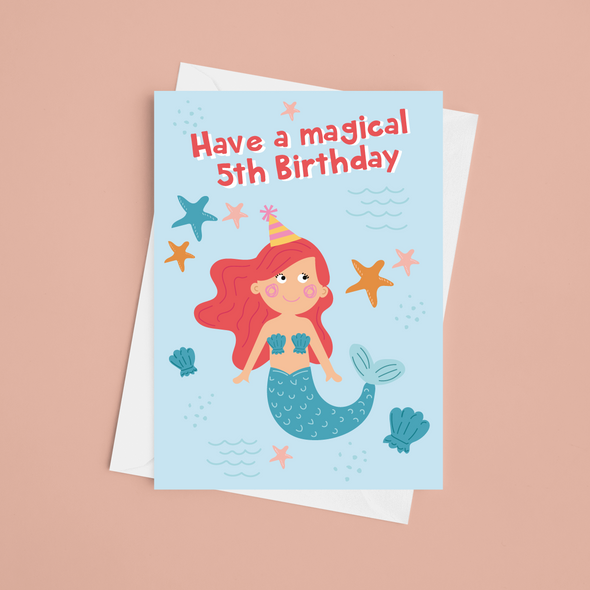 Ocean Magic 5th Birthday - A5 Greeting Card