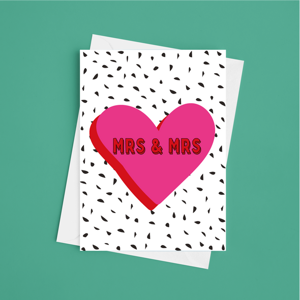 Mrs and Mrs - A5 Greeting Card (Blank)