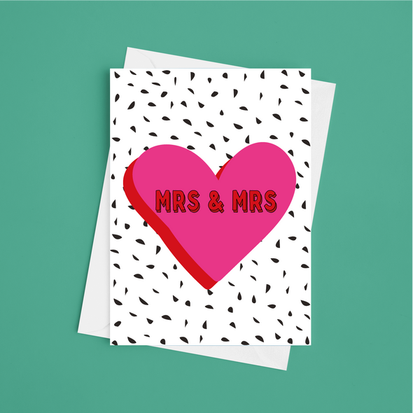 Mrs and Mrs  - A5 Wedding Card