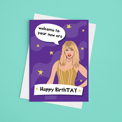 Happy Birth-Tay  - A5 Taylor Swift Happy Birthday Card