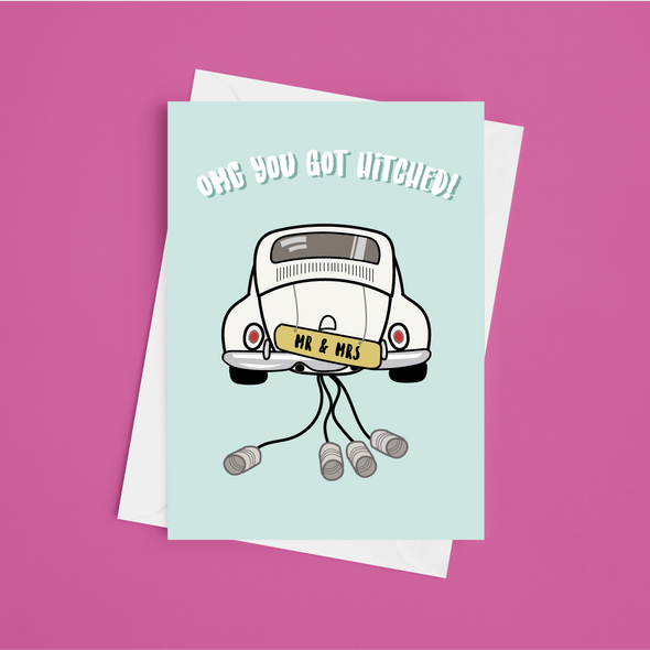 OMG You Got Hitched - A5 Greeting Card (Blank)