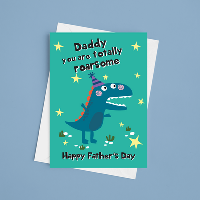 Roarsome Daddy - A5 Father's Day Card (Blank)