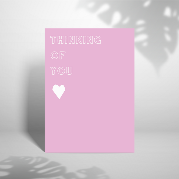 Thinking Of You Heart - A5 Greeting Card (Blank)