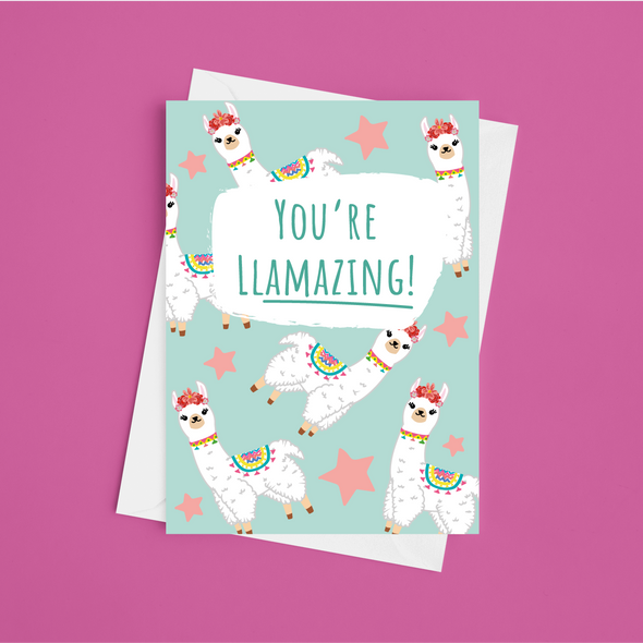 You're Llamazing - A5 Congratulations Greeting Card (Blank)