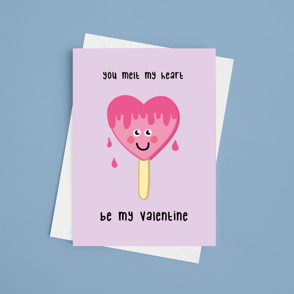 You Melt My Heart - A5 Happy Valentine's Day Card (Blank)